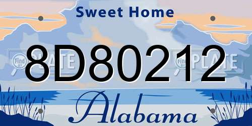 8D80212 Alabama License Plate