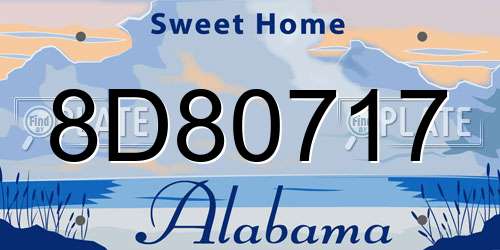 8D80717 Alabama License Plate