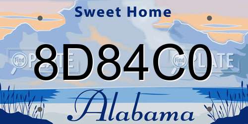 8D84C0 Alabama License Plate