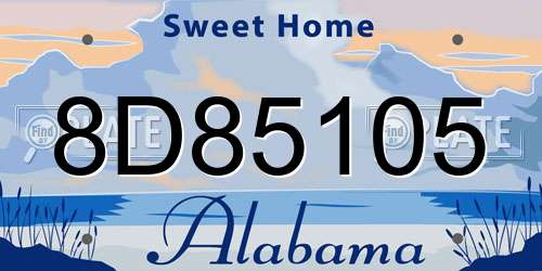 8D85105 Alabama License Plate
