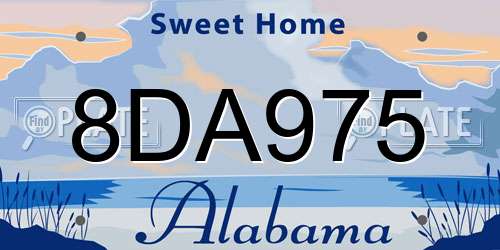 8DA975 Alabama License Plate