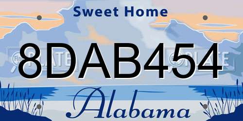 8DAB454 Alabama License Plate