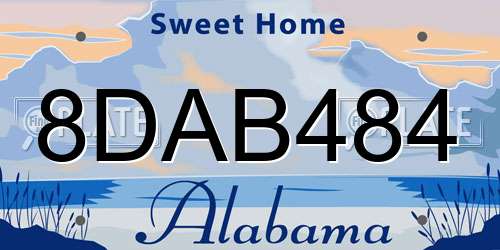 8DAB484 Alabama License Plate