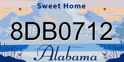 8DB0712 Alabama License Plate