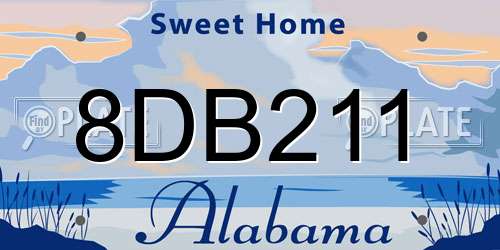 8DB211 Alabama License Plate