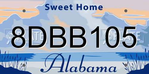 8DBB105 Alabama License Plate