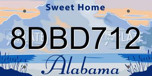 8DBD712 Alabama License Plate