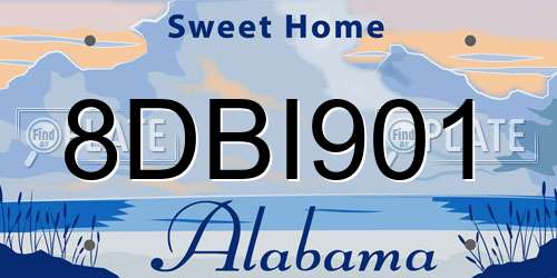 8DBI901 Alabama License Plate