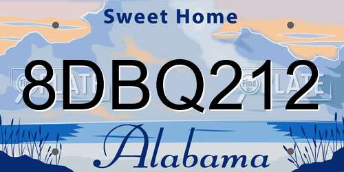 8DBQ212 Alabama License Plate