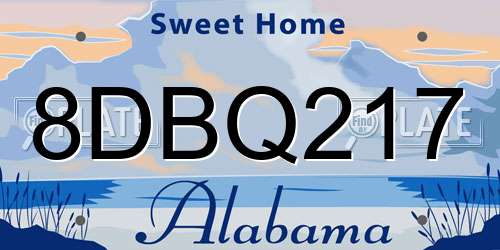 8DBQ217 Alabama License Plate