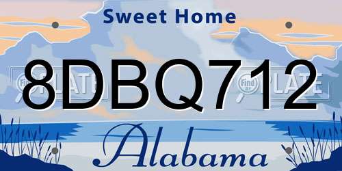 8DBQ712 Alabama License Plate