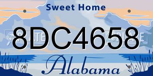 8DC4658 Alabama License Plate