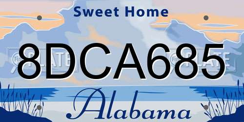 8DCA685 Alabama License Plate