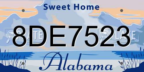 8DE7523 Alabama License Plate
