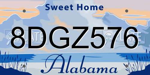 8DGZ576 Alabama License Plate