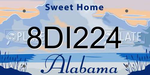 8DI224 Alabama License Plate