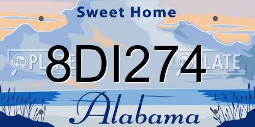 8DI274 Alabama License Plate