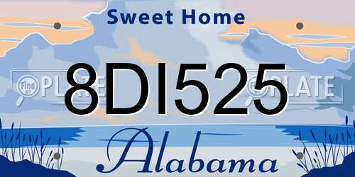 8DI525 Alabama License Plate