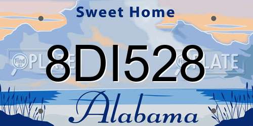 8DI528 Alabama License Plate