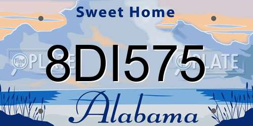 8DI575 Alabama License Plate