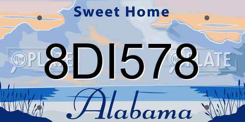 8DI578 Alabama License Plate