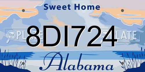 8DI724 Alabama License Plate