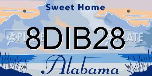 8DIB28 Alabama License Plate
