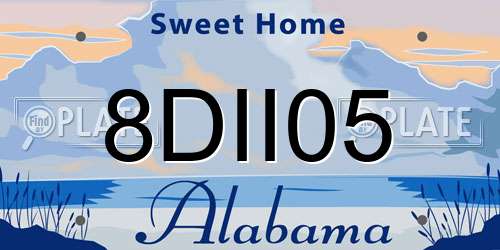 8DII05 Alabama License Plate