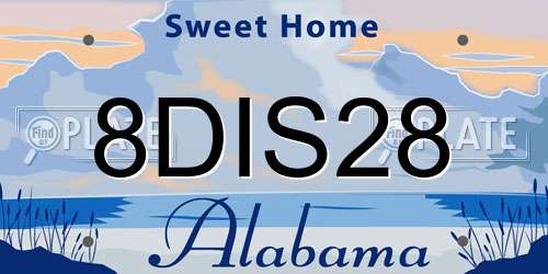 8DIS28 Alabama License Plate