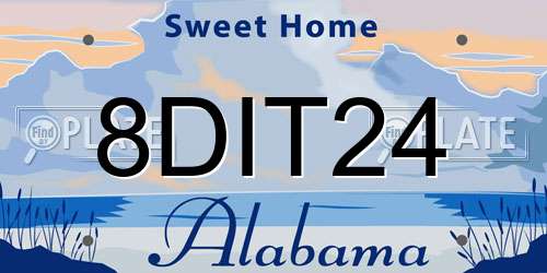 8DIT24 Alabama License Plate