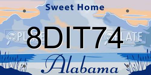 8DIT74 Alabama License Plate