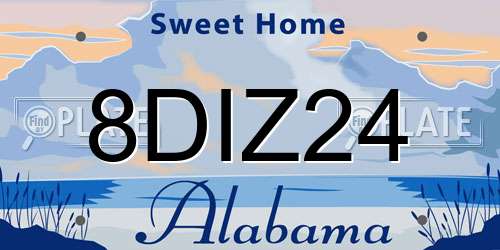 8DIZ24 Alabama License Plate