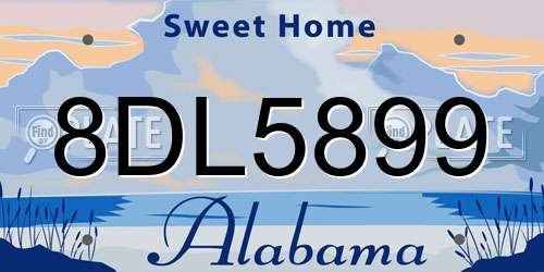 8DL5899 Alabama License Plate
