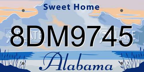 8DM9745 Alabama License Plate