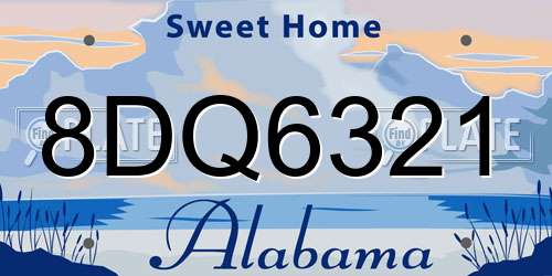 8DQ6321 Alabama License Plate