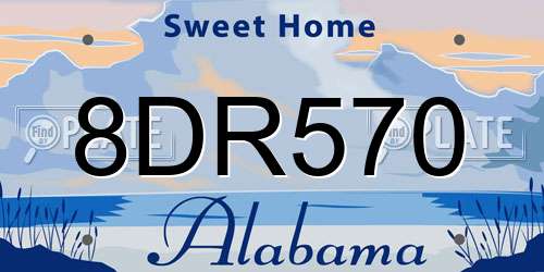 8DR570 Alabama License Plate
