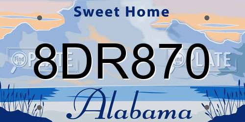 8DR870 Alabama License Plate