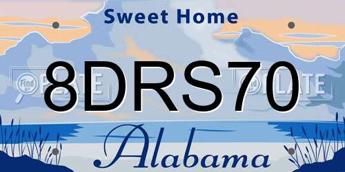 8DRS70 Alabama License Plate