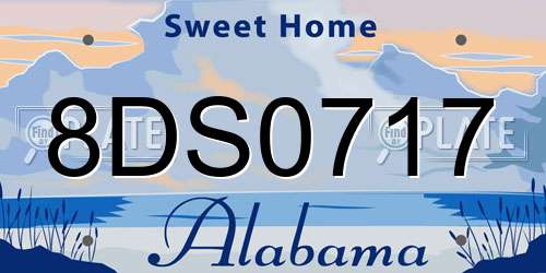 8DS0717 Alabama License Plate