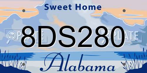 8DS280 Alabama License Plate
