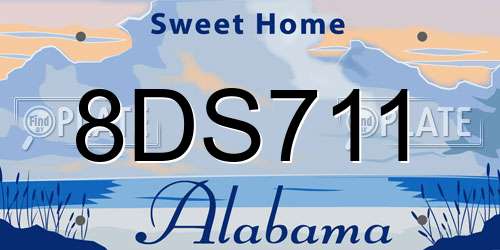 8DS711 Alabama License Plate