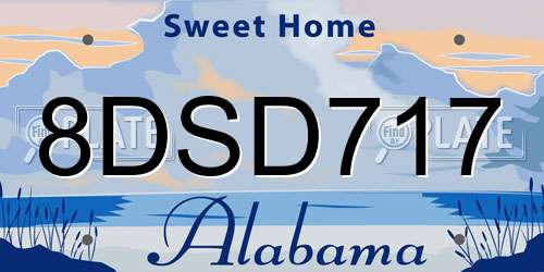 8DSD717 Alabama License Plate