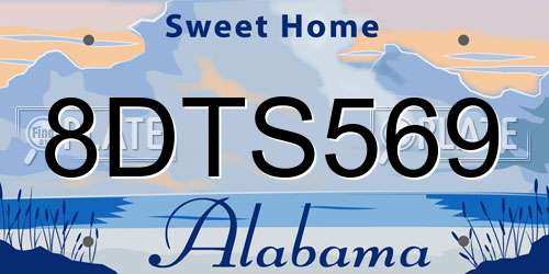 8DTS569 Alabama License Plate