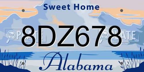 8DZ678 Alabama License Plate
