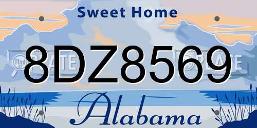 8DZ8569 Alabama License Plate