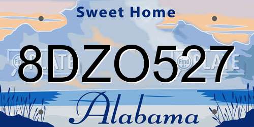 8DZO527 Alabama License Plate