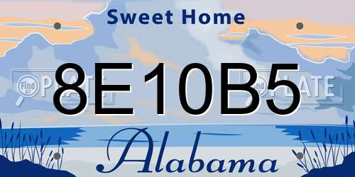 8E10B5 Alabama License Plate