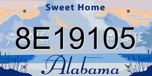 8E19105 Alabama License Plate
