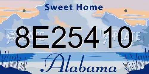 8E25410 Alabama License Plate