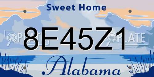 8E45Z1 Alabama License Plate
